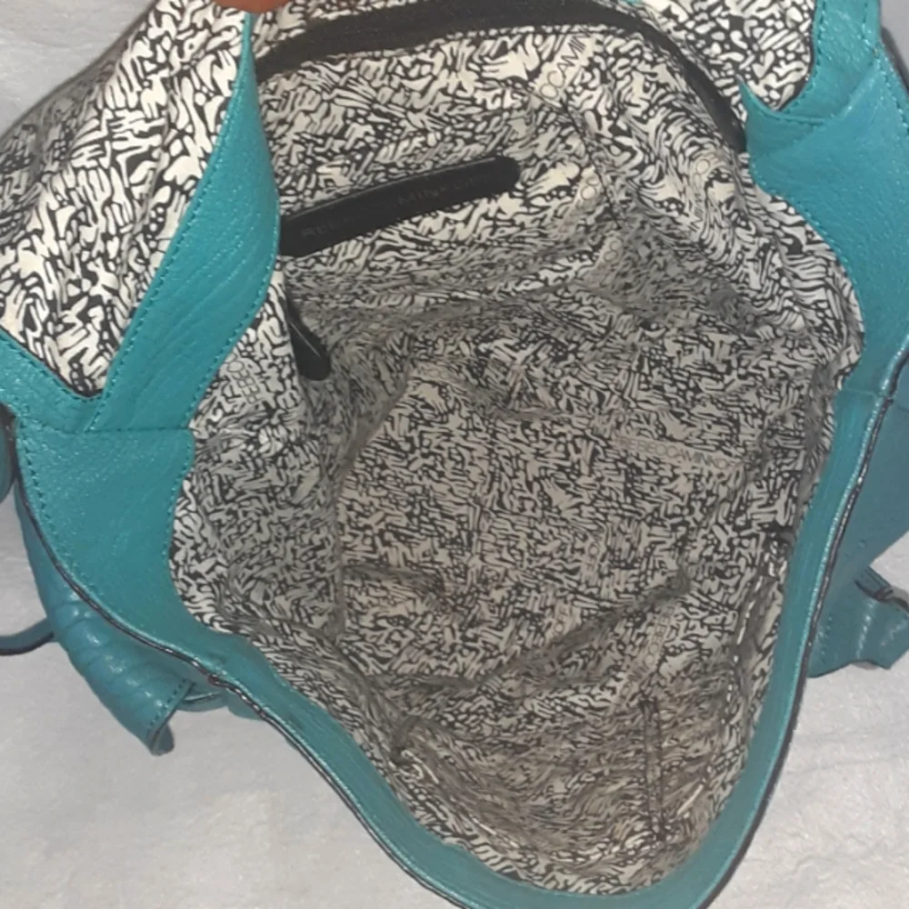 Rebecca Minkoff turquoise large pebbled leather crossbody bag. - Picture 10 of 12